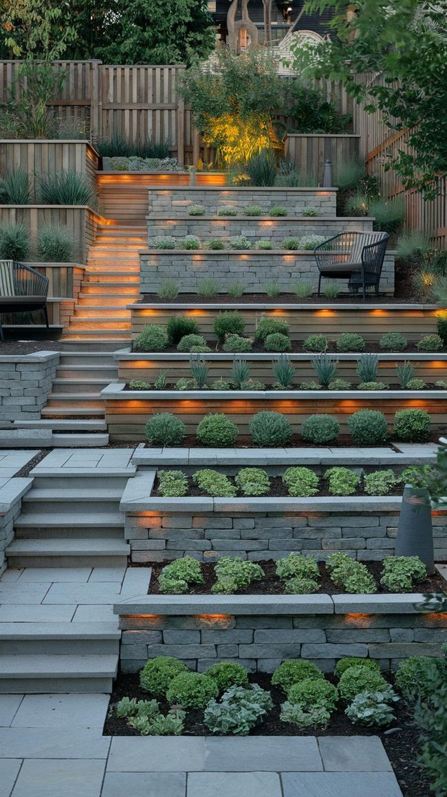 Terraced Patios on Sloped Ground