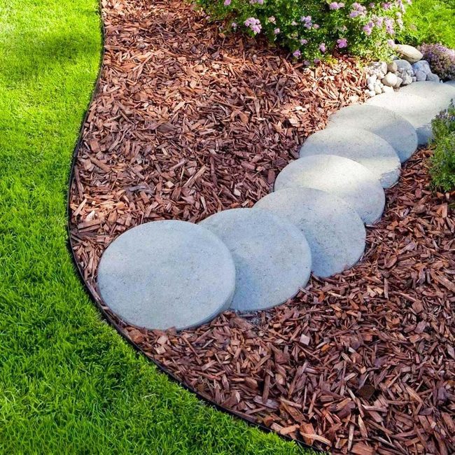 Curved Stone Paths Through Blooming Gardens