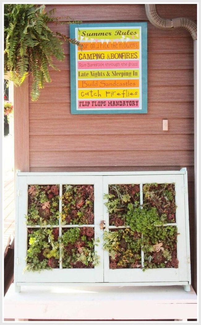 White Cabinet Garden Planter