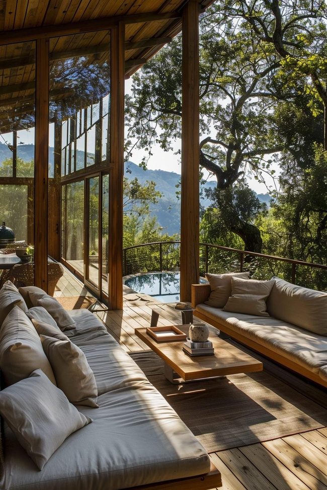 Glass Railings Frame Landscape