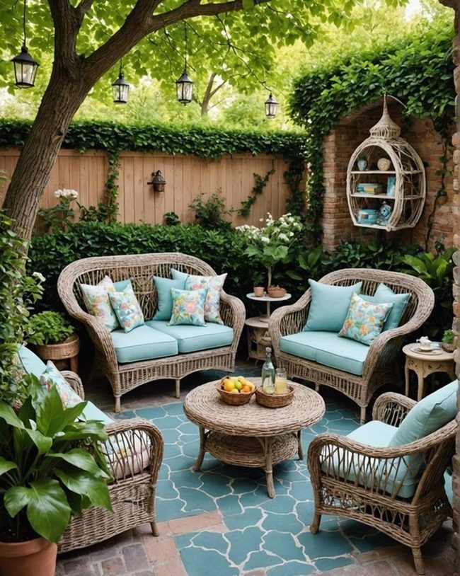 Pastel Wicker Reading Nook