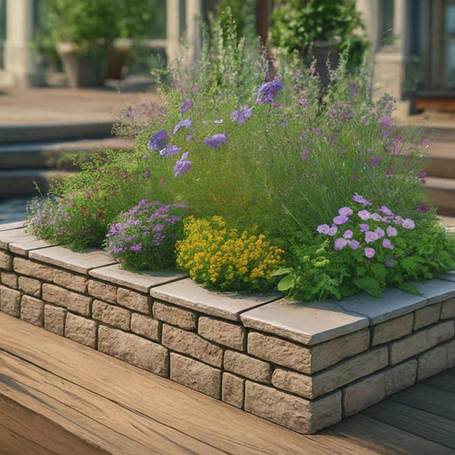 Stone-Edged Flower Bed Borders
