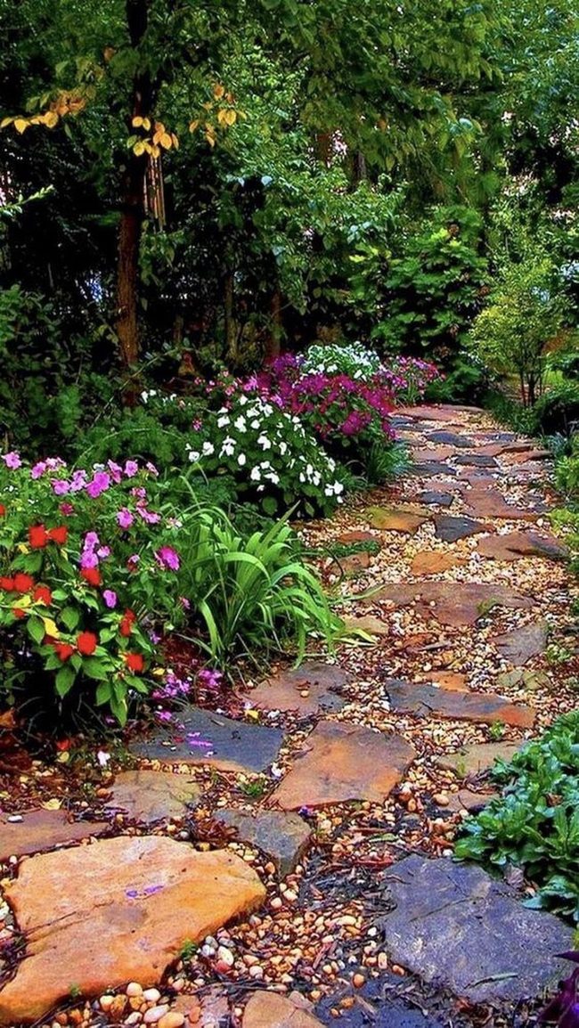 Stone Flower Garden Path