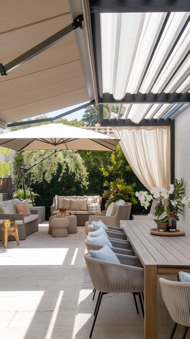 Fabric-Draped Pergolas for Summer Patios