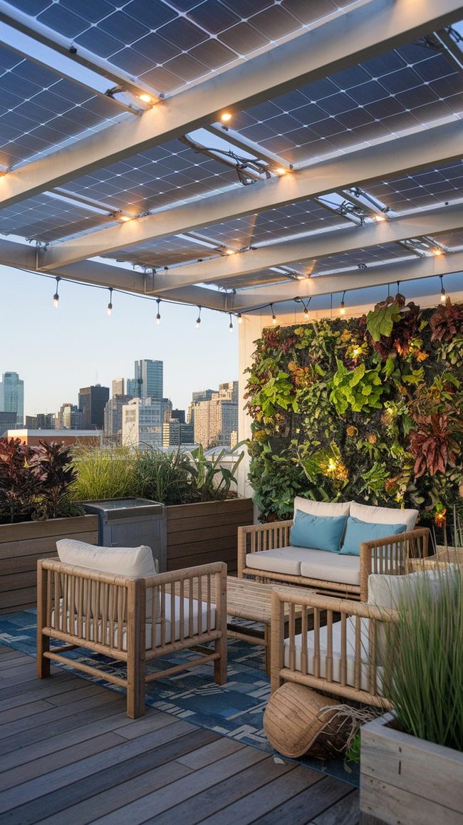Solar-Powered Rooftop Garden Sanctuary
