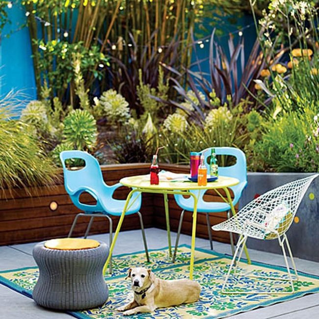Sunny Yellow And Blue Garden Seating