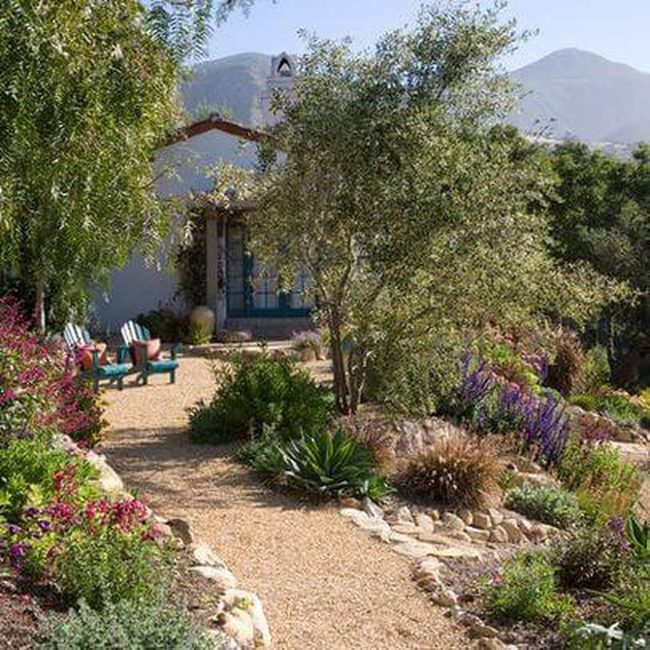 Gravel Path Through Blooming Borders
