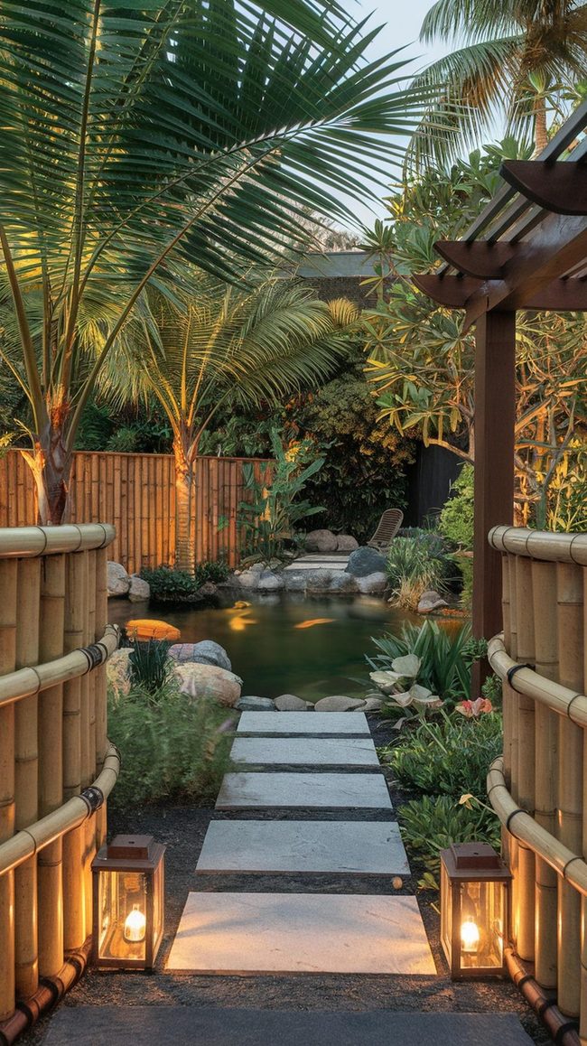 Bamboo Fence Warm Backdrop
