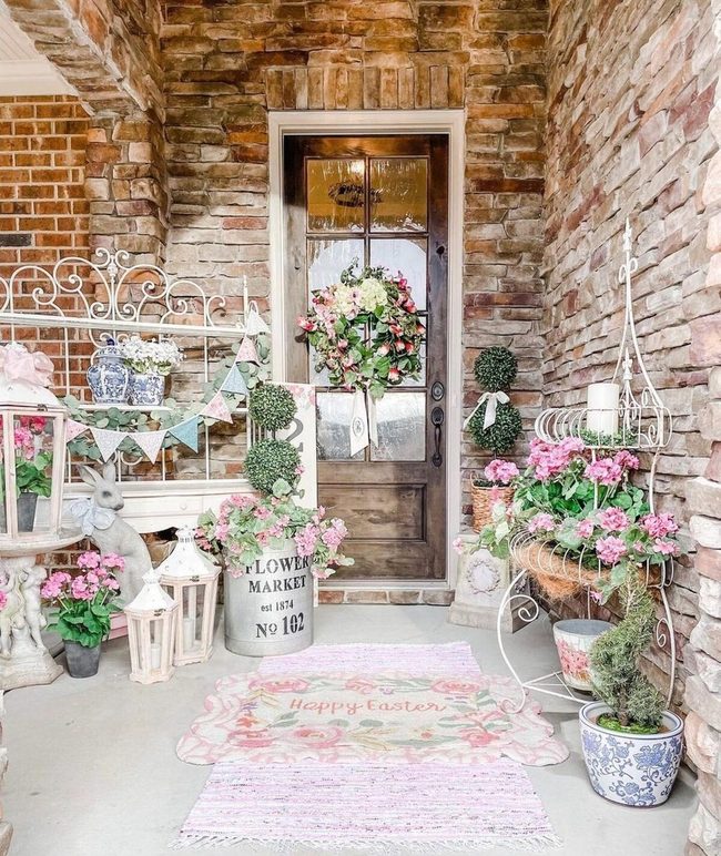 Pink Geraniums Weathered Pots Romance