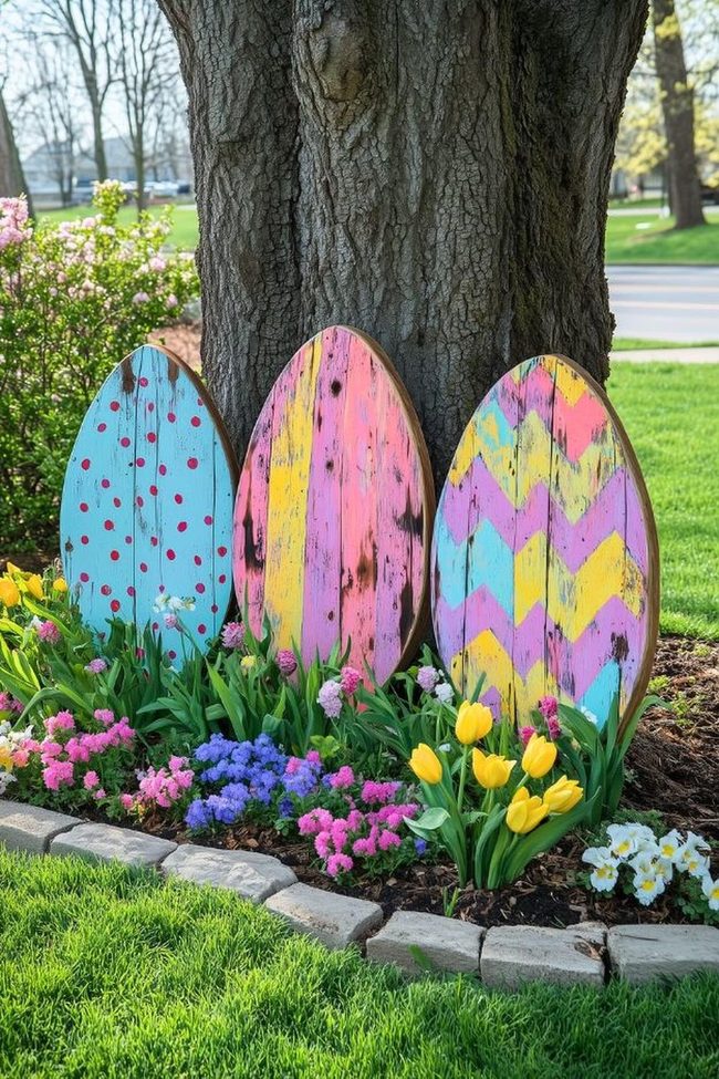Pastel Painted Wooden Eggs