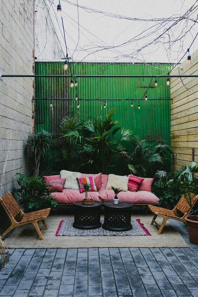 Potted Plants And Soft Seating Retreat