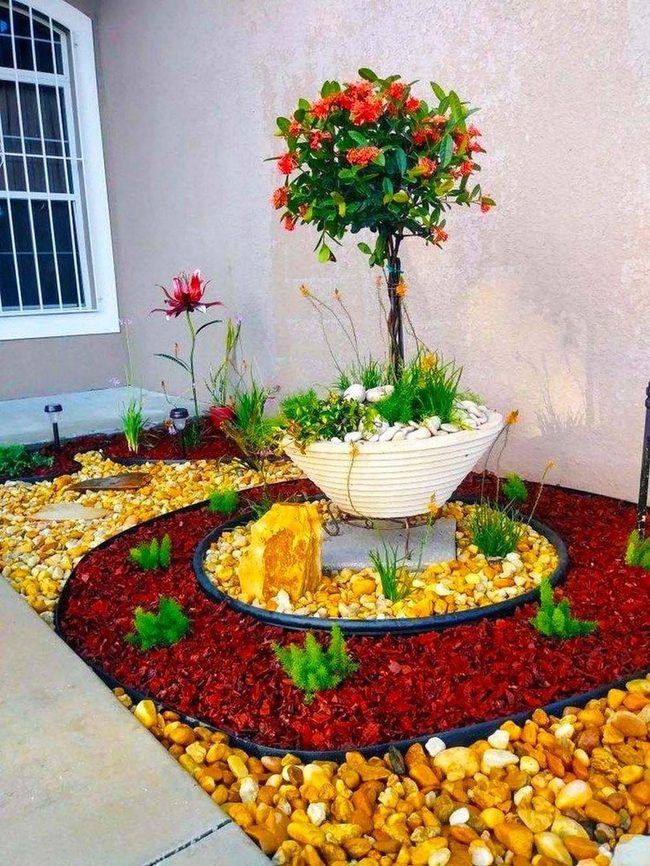 Fiery Blooms And Layered Stones