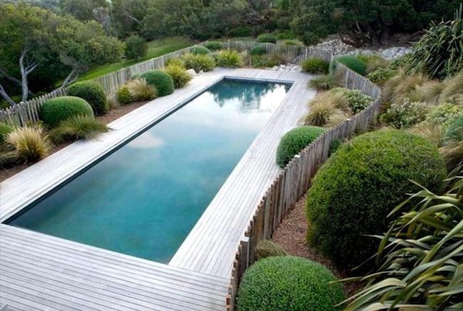 Mulched Garden Poolside Oasis