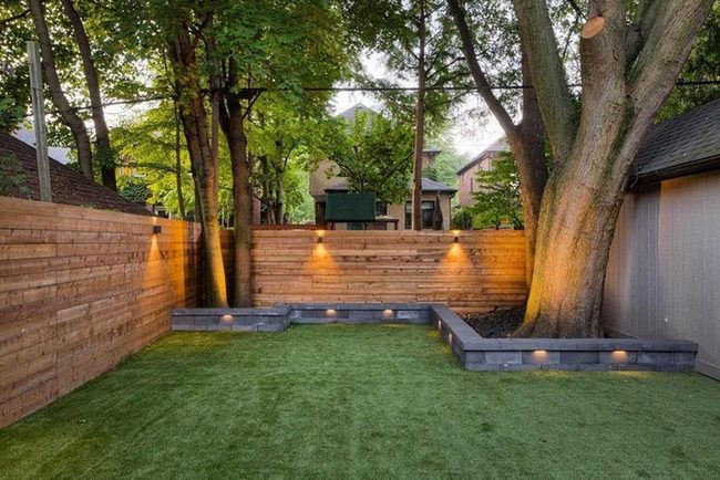Gray Brick Cedar Yard Oasis