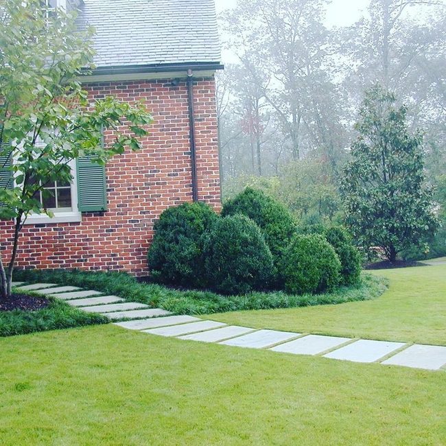 Stone Path Through Green Lawn