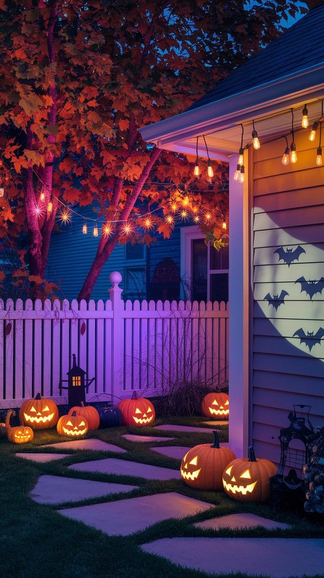 Orange And Purple Halloween Light Layers
