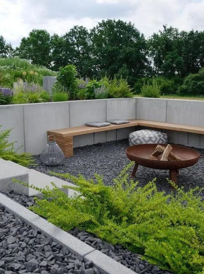 Gray Stone Corner Gathering Space