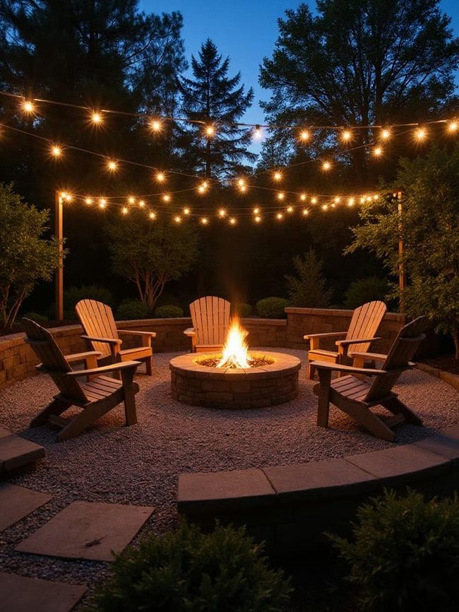 Crackling Rustic Timber Fire Gathering Spot
