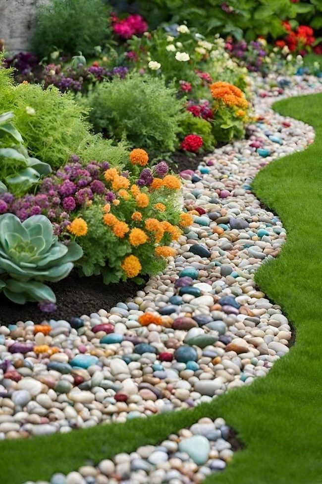 Brilliant Orange Blooms Through Garden Pathways