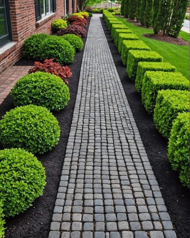 Water-Draining Stone Pathway Surface