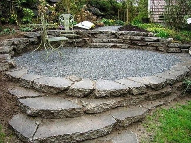 Gravel Circle Stone Steps Gathering