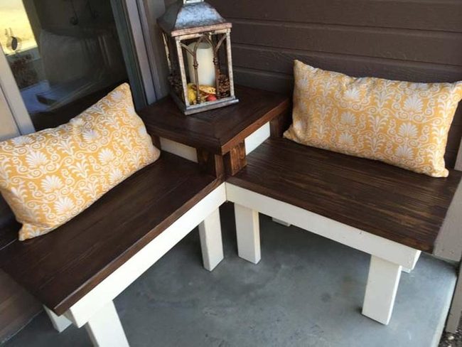 Space-Saving Corner Bench With Built-In Table