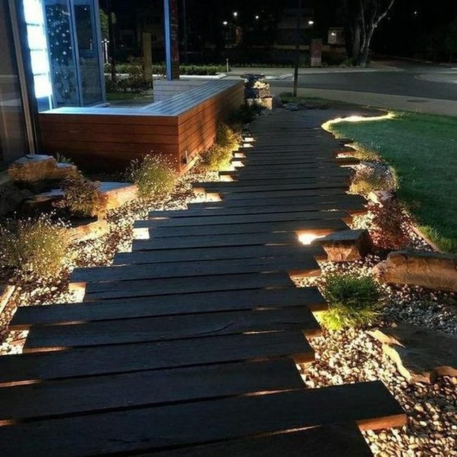 Glowing Timber Path Through Green