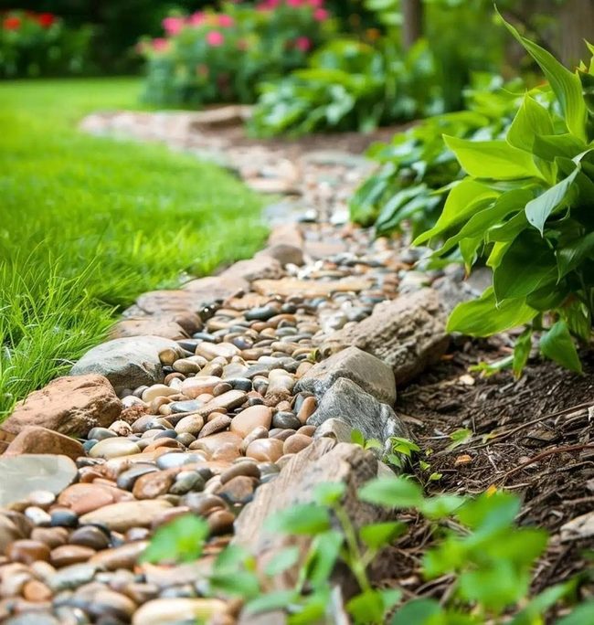 Smooth Pebble Garden Pathways
