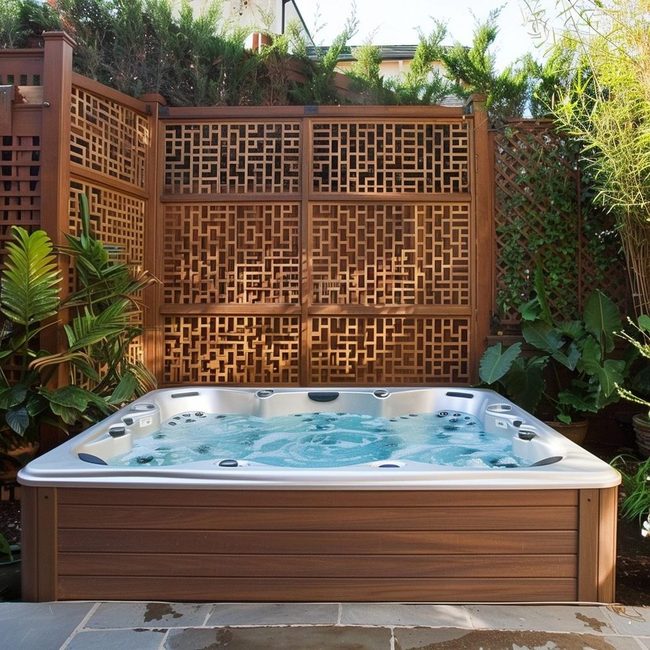 Green Plants Screen Hot Tub