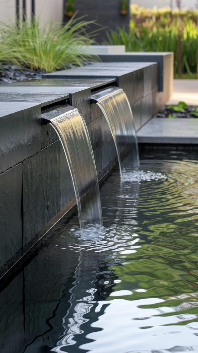 Water Cascades Black Stone