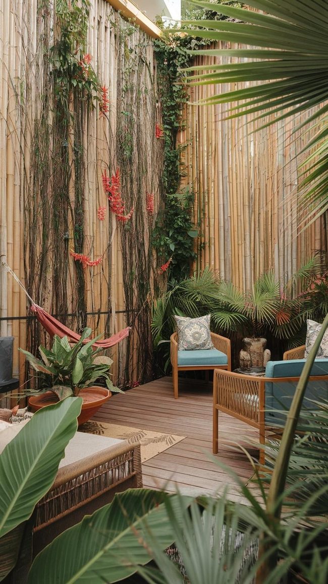 Raw Bamboo Privacy Screen