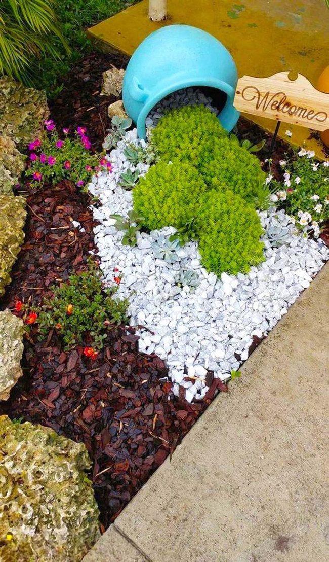 Teal Pot Cascading Colorful Succulents