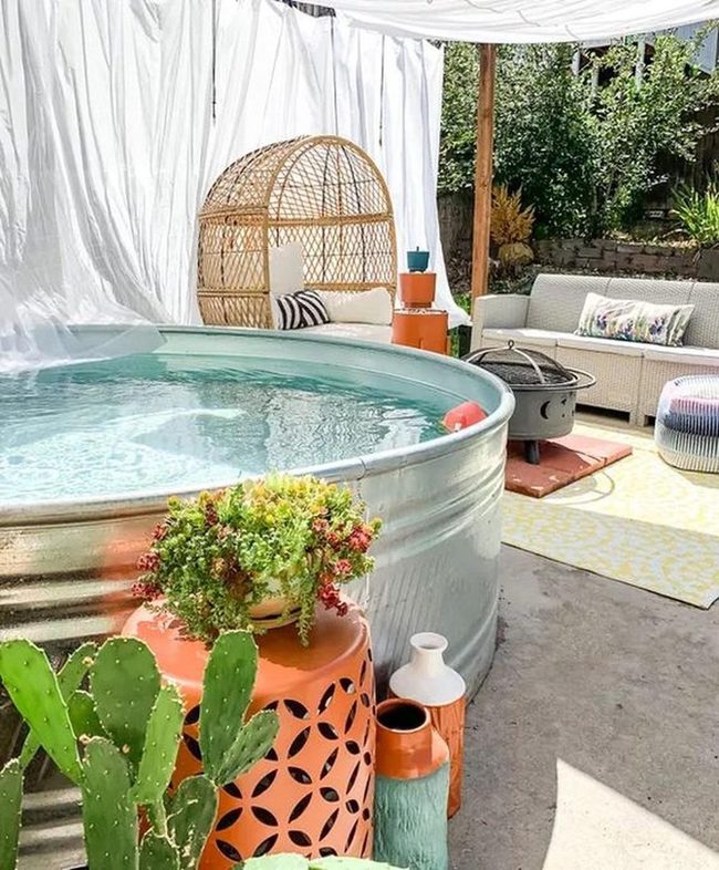 Golden Hour Metal Tub Oasis