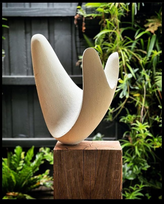 Polished Ceramic Waves Garden Sculpture