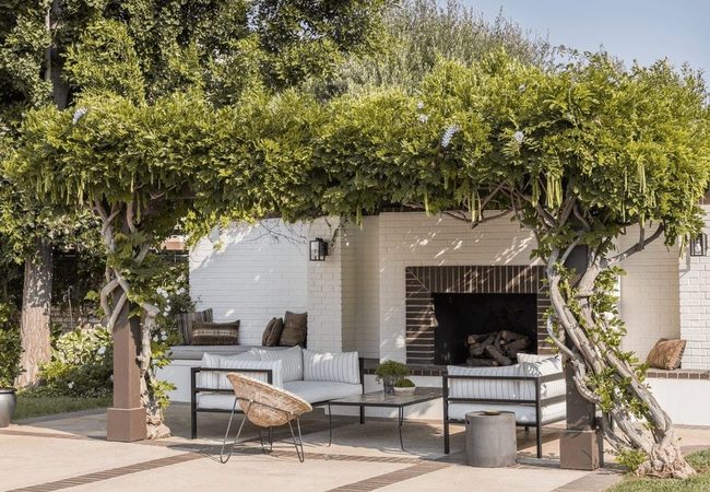 Flowering Vines Frame Garden Entrance