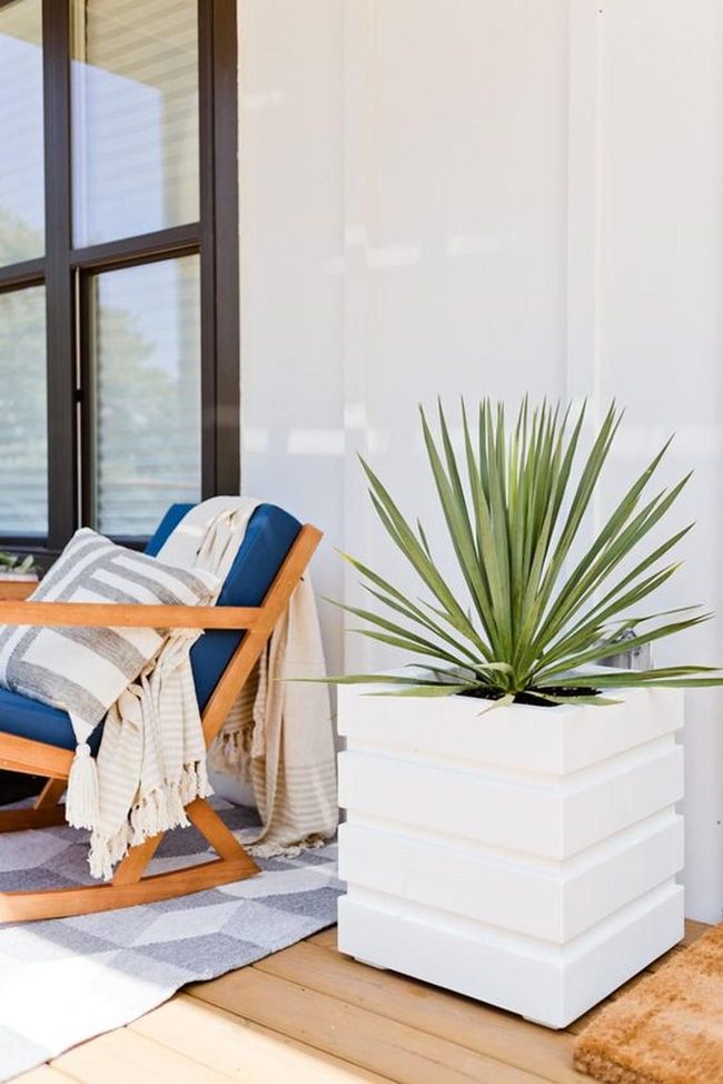 Sunlit Wood Porch Blue Comfort