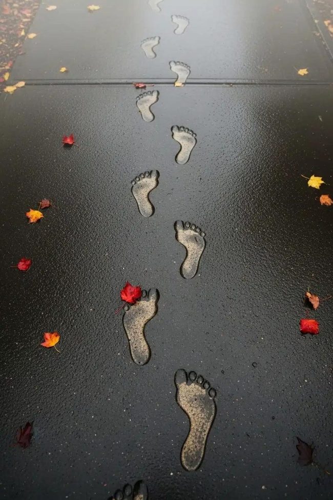 Invisible Footprints Reveal When Wet