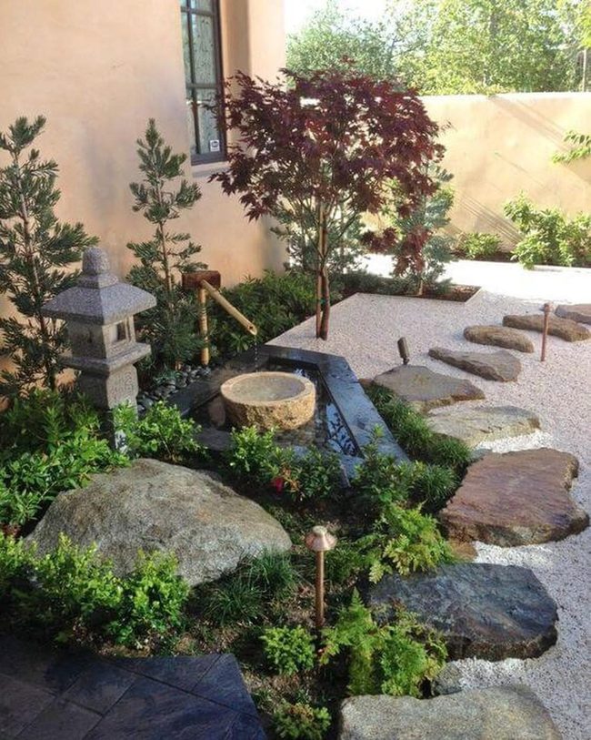 Open Views With Stone And Water Features