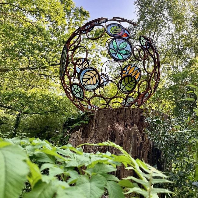Stained Glass Garden Orb