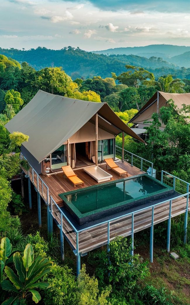 Bohemian Deck With Hammock Swing
