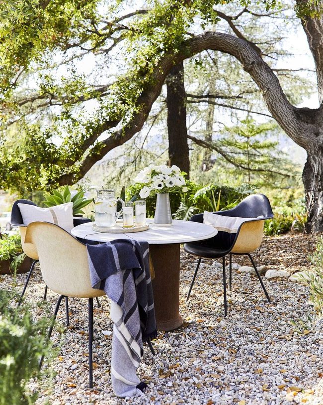 Scrap Metal Stone Garden Table