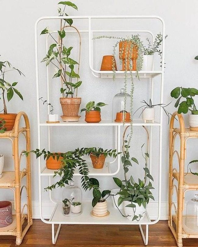 Tiered Metal Frame With Terracotta Pots