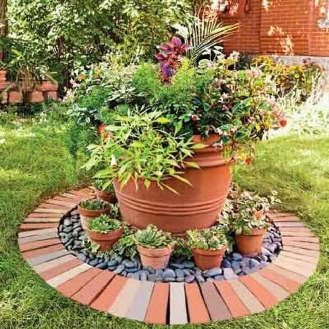 Terra Cotta Blooms Garden Focal Point
