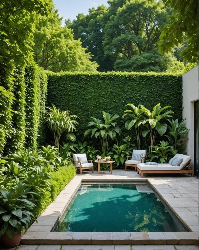 Green Wall Pool Privacy