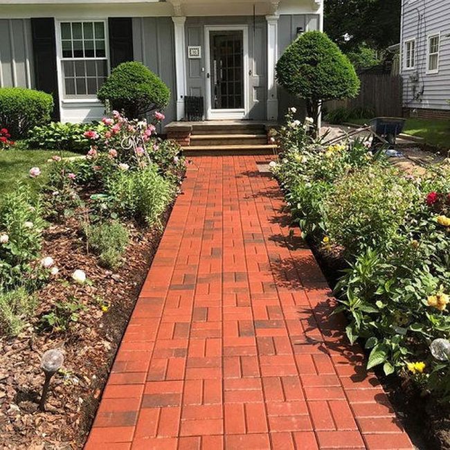 Red Brick Pathways Guide Garden Zones