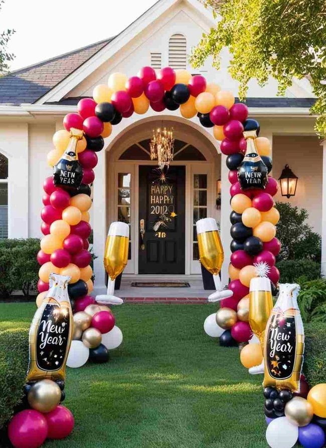 Metallic Balloons Frame Your Entrance