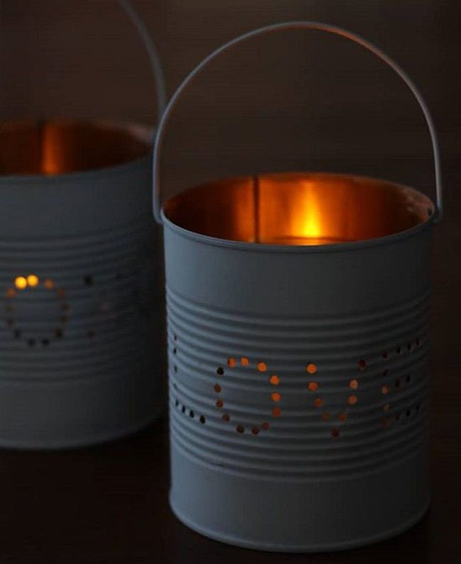 Recycled Metal Lanterns Cast Light