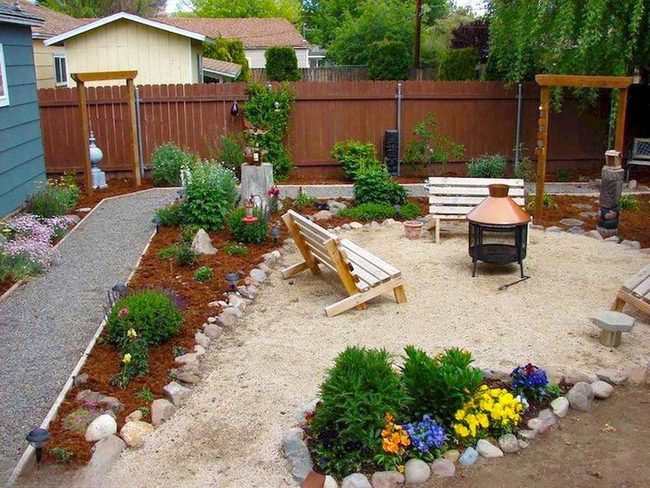 Gravel Fire Pit Garden Seating