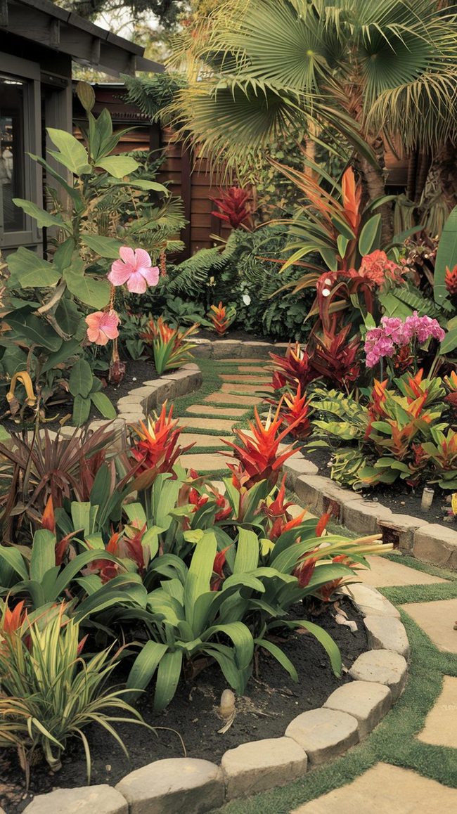 Exotic Blooms Tropical Backyard