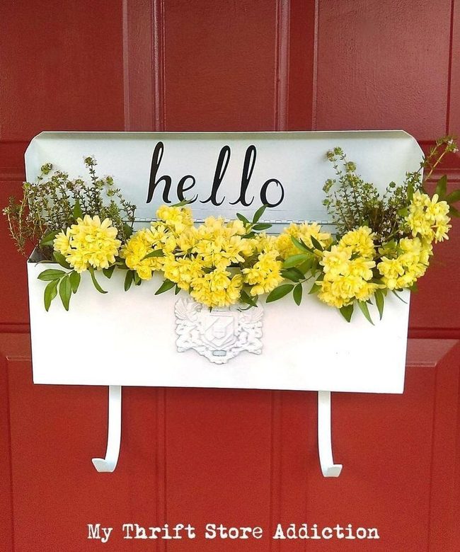 Vintage Metal Mailbox Planters